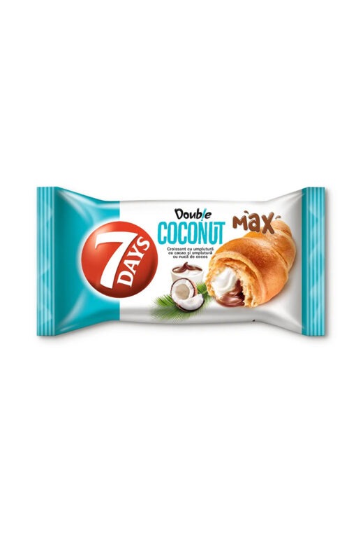 Croissant 7Days Double cu umplutura de cacao si cocos 80 g