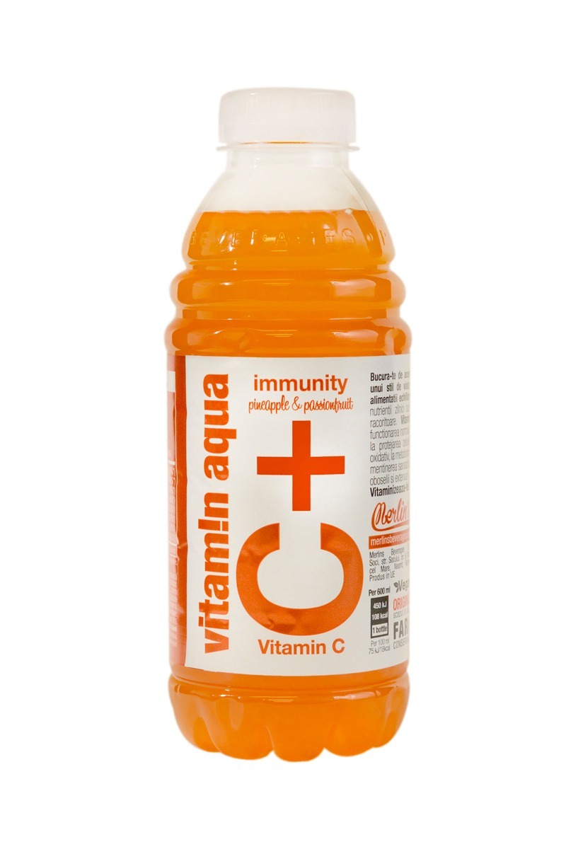 Vitamin Aqua C+ Immunity Fructul pasiunii 600ml