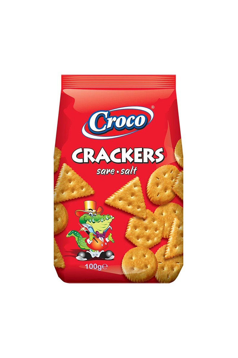 Biscuiti aperitiv Croco Crackers cu sare 100g