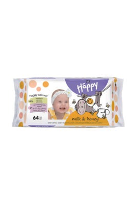 Servetele umede pentru bebelusi cu miere si proteine din lapte Happy 64 buc