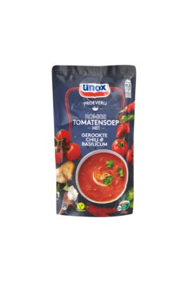 Supa-crema de rosii cu chili afumat si busuioc Unox Olanda 570 ml