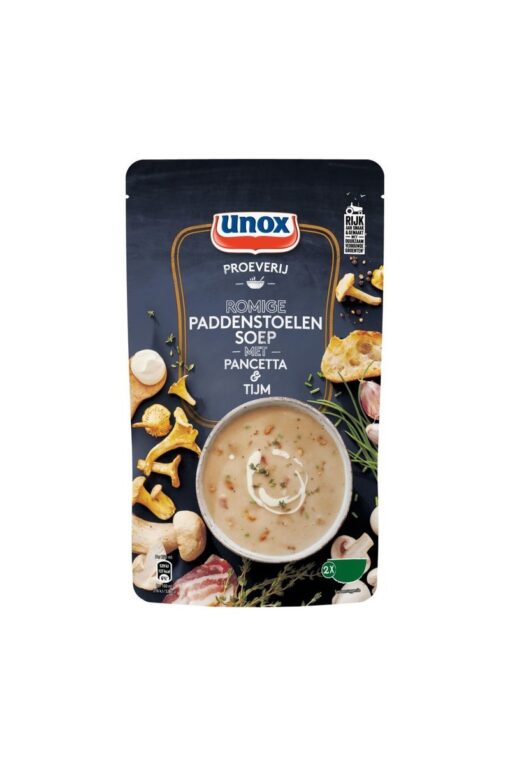 Supa-crema de ciuperci cu pancetta si cimbru Unox Olanda 570 ml