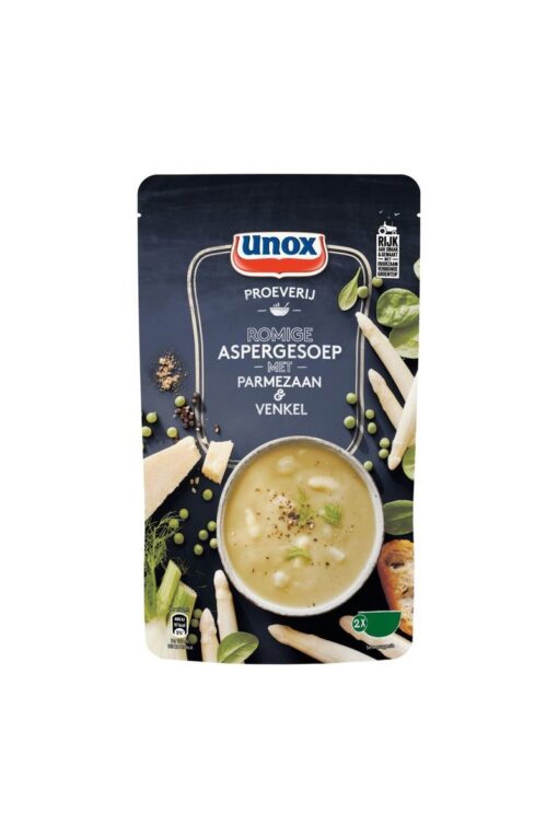 Supa-crema de sparanghel cu fenicul si parmezan Unox Olanda 570 ml