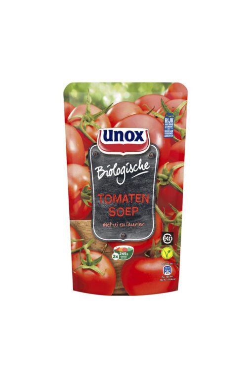 Supa de rosii BIO cu ceapa si dafin Unox Olanda 570 ml