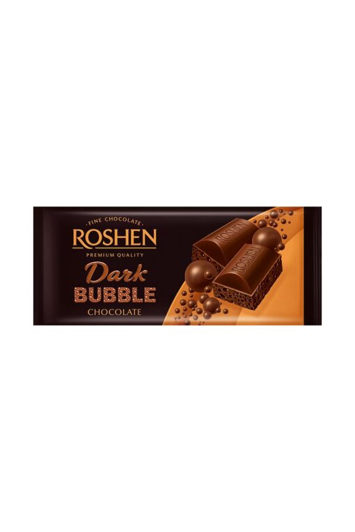 Roshen Dark Bubble Chocolate ciocolata neagra aerata 80 g