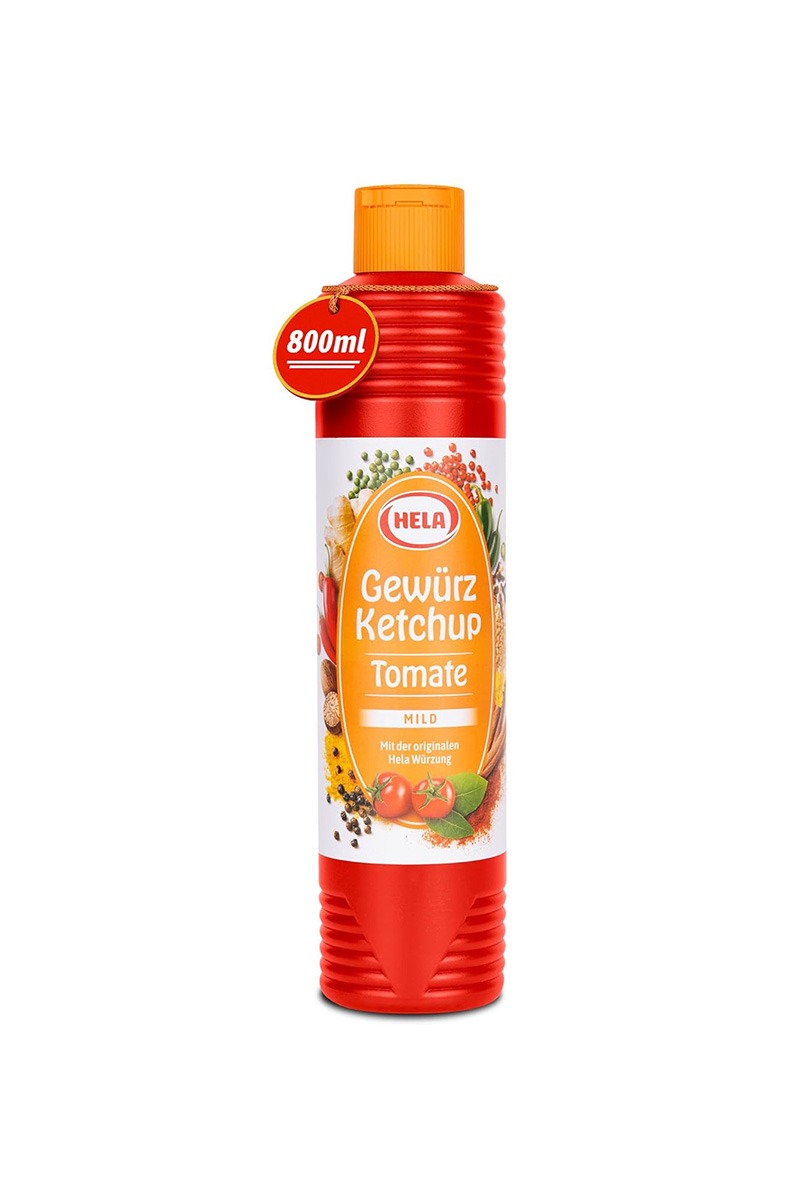 Ketchup tomate cu condimente mild Hela 800 ml