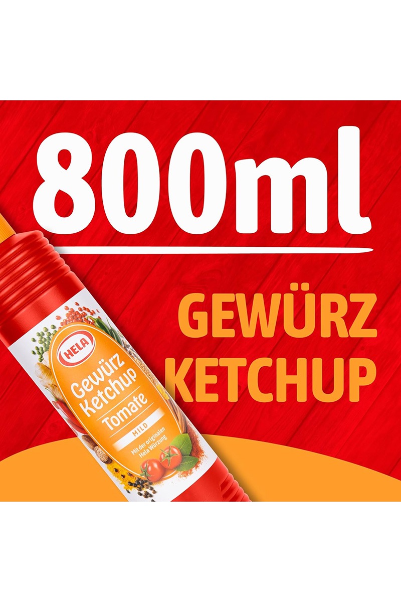 Ketchup tomate cu condimente mild Hela 800 ml - immagine 5