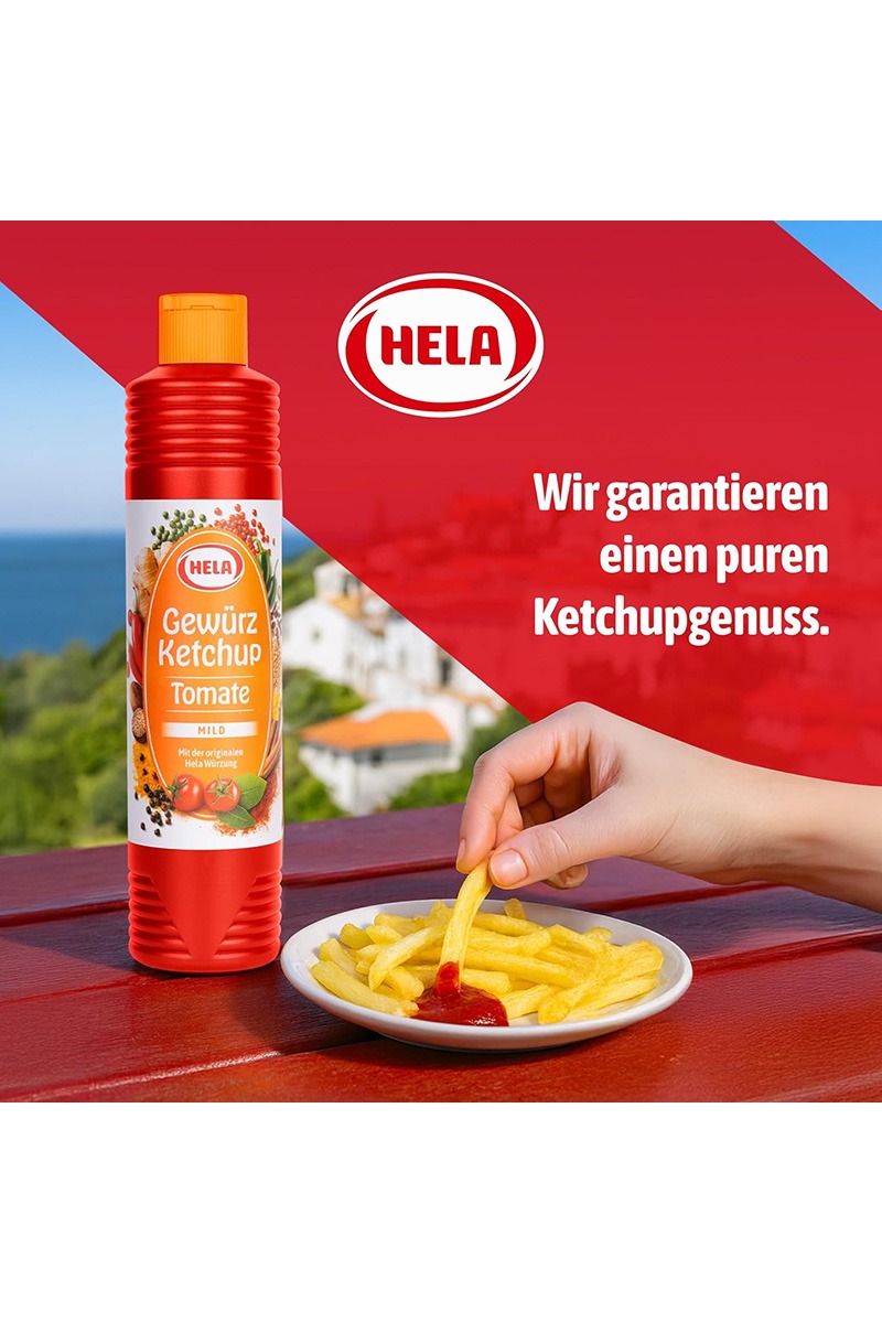 Ketchup tomate cu condimente mild Hela 800 ml - immagine 4
