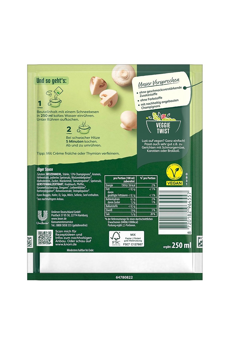 KNORR Jäger Sauce sos gourmet vanatoresc 32 g (Exp: 30.06.2026) - imagine 2