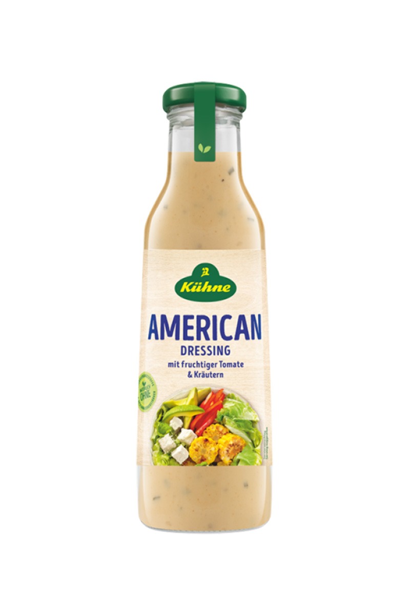 Kuhne American Dressing met yoghurt, fruittomaatjes en groentjes 500ml