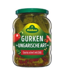 Kühne Castraveti intregi "UNGARISCHE ART", picanti cu ardei iute 670 g / 720 ml