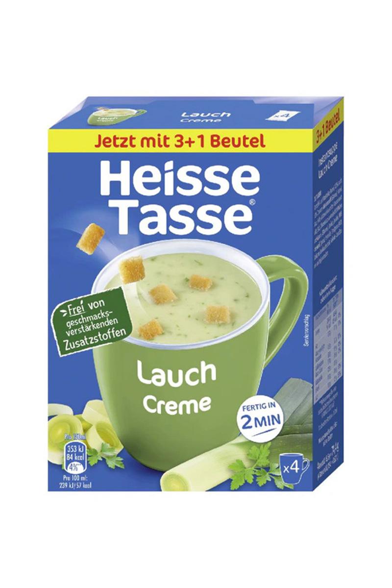 Heisse Tasse Supa cu crutoane si praz gustos 4 x 18,6 g, import Germania