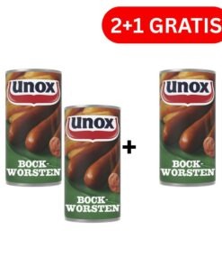 2+1 GRATIS Unox Bockworsten Crenvursti din porc, usor afumati 550g, Olanda