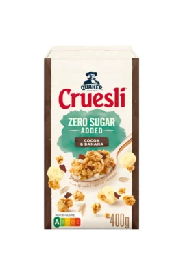 Quaker Cruesli cereale cacao si banane 400 g, fara zahar adaugat, Olanda