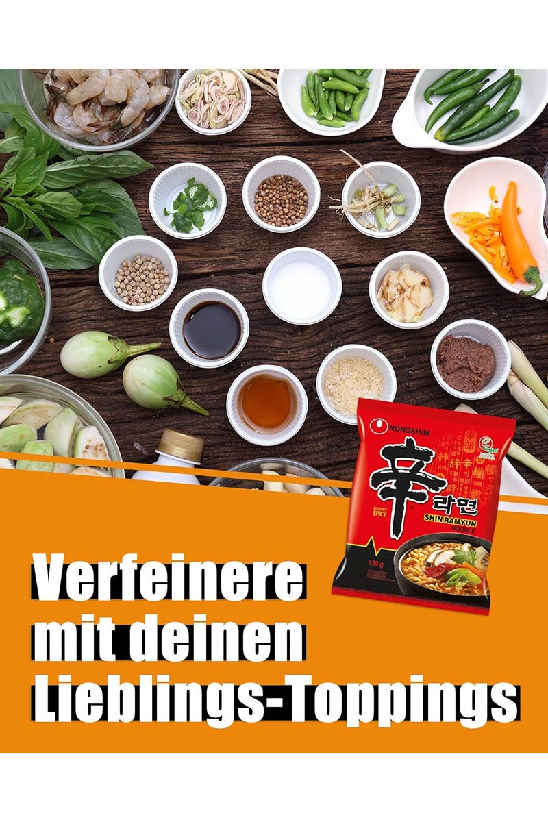 Nongshim Shin Ramyun Noodles, supa instant picanta 120g - Afbeelding 2