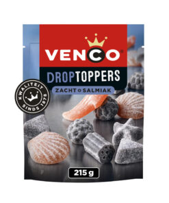 Venco Droptoppers zacht & salmiak 215 g