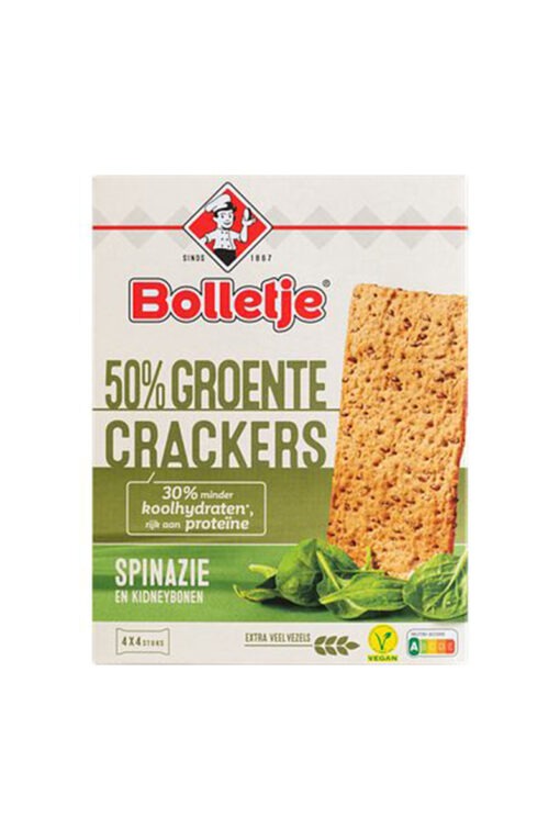 Bolletje 50% groente crackers spinazie 200 g