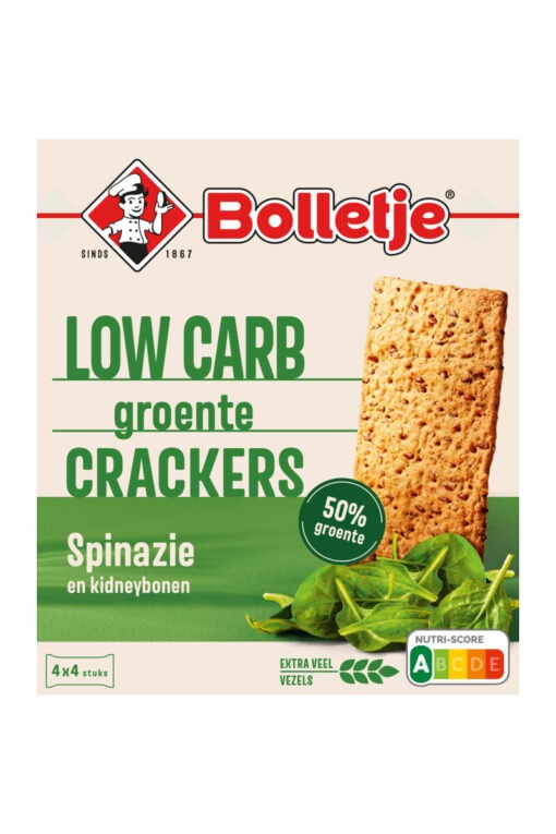 Bolletje 50% groente crackers spinazie 200 g