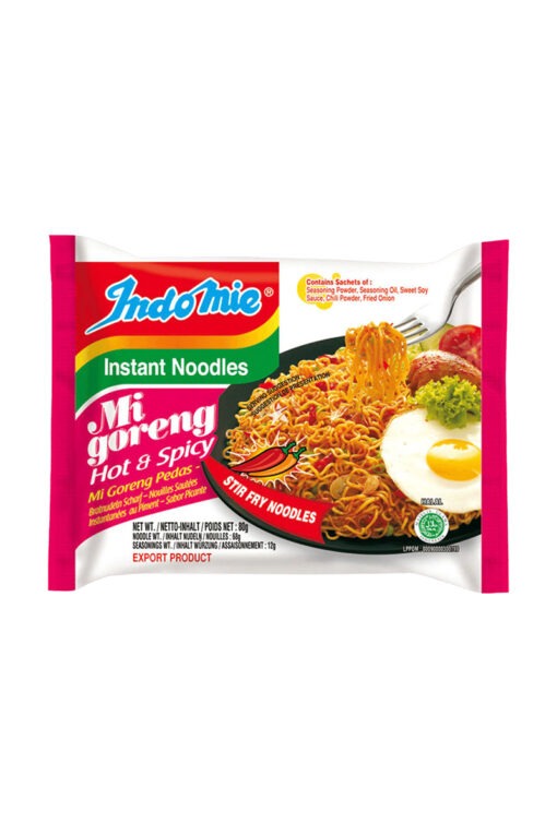 Indomie Noodles, Taitei prajiti instant Mi goreng Picant 80g