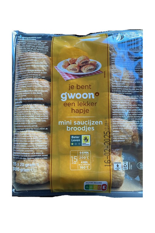 G’woon mini-pateuri cu pasta de carnati 300g