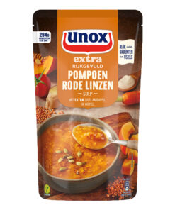 Supa de dovleac si linte rosie cu cartofi dulci 570 ml, Unox Olanda