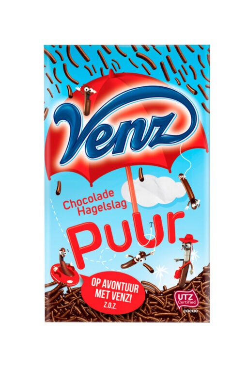 Fulgi rotunzi de ciocolata neagra Venz PUUR Olanda 400g