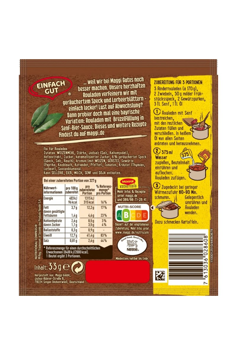 Maggi Mix sos consistent pentru rulade 33 g - Afbeelding 2