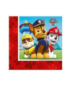 Set 20 servetele Chase, Marshall si Rubble Paw Patrol