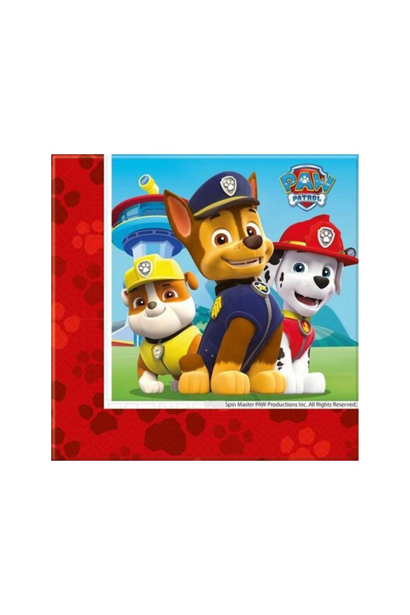 Set 20 servetele Chase, Marshall si Rubble Paw Patrol