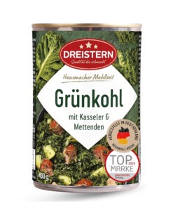 Dreistern Grunkohl, varza creata (kale) cu friptura de porc si carnati 400g