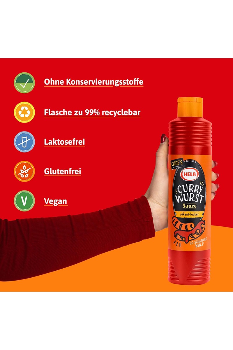 Hela Sos Curry pentru carnati, picant, 800 ml - imagine 3
