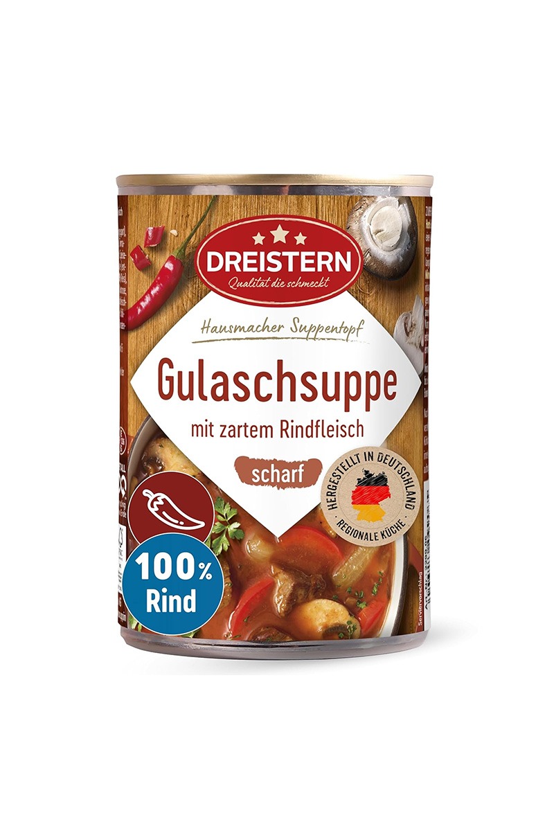 Dreistern Supa Gulas Picanta cu Carne de Vita Frageda 400 ml