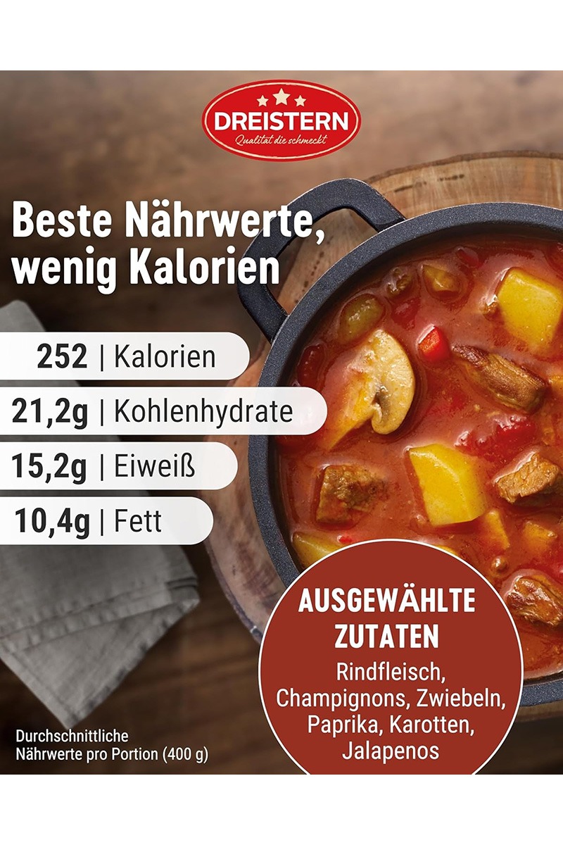 Dreistern Supa Gulas Picanta cu Carne de Vita Frageda 400 ml - imagine 3