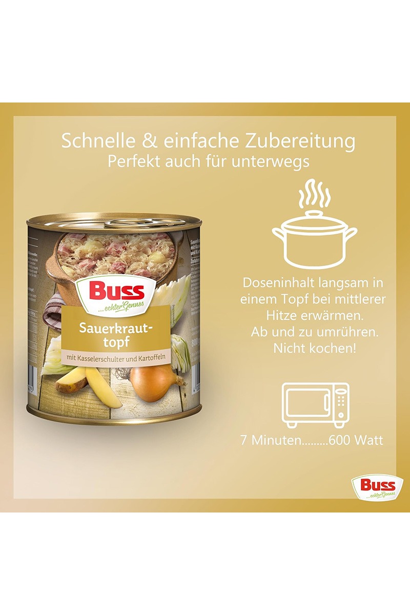Buss Tocanita de varza murata cu cartofi si spata de porc afumata 800g – Bild 5