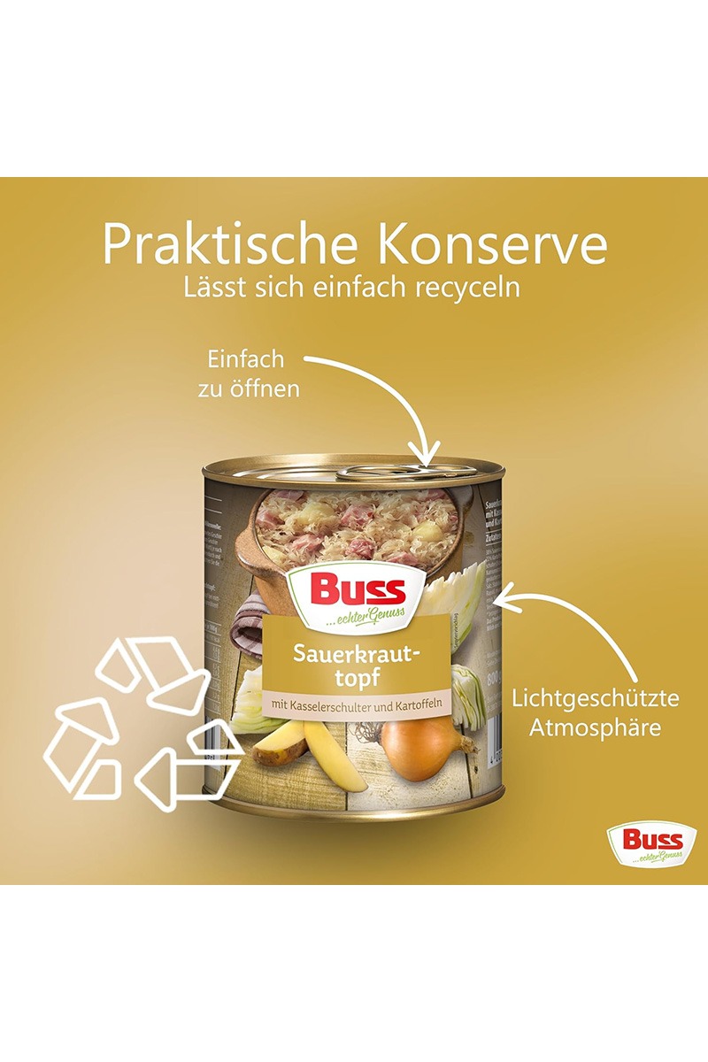 Buss Tocanita de varza murata cu cartofi si spata de porc afumata 800g – Bild 4