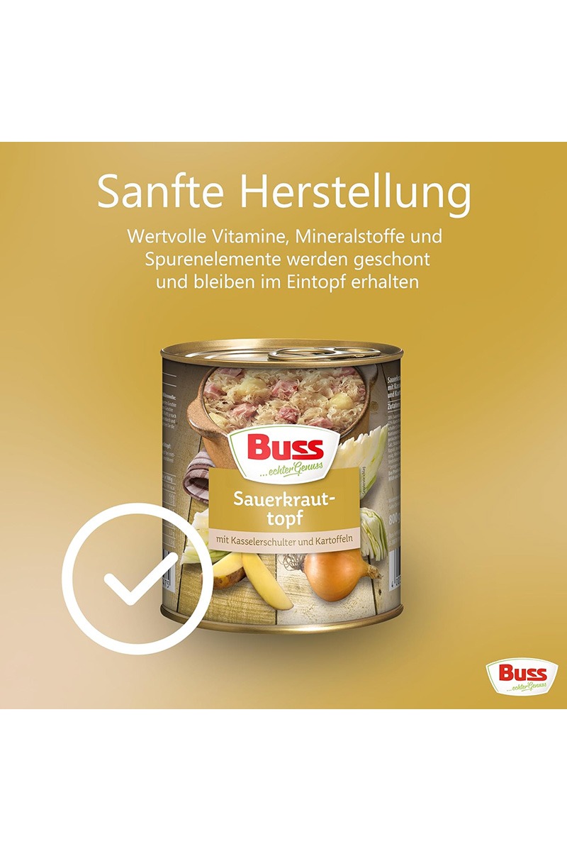 Buss Tocanita de varza murata cu cartofi si spata de porc afumata 800g – Bild 3