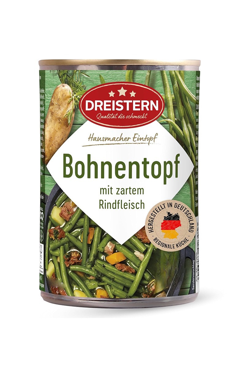 Tocana de fasole verde cu carne de vita Dreistern 800g
