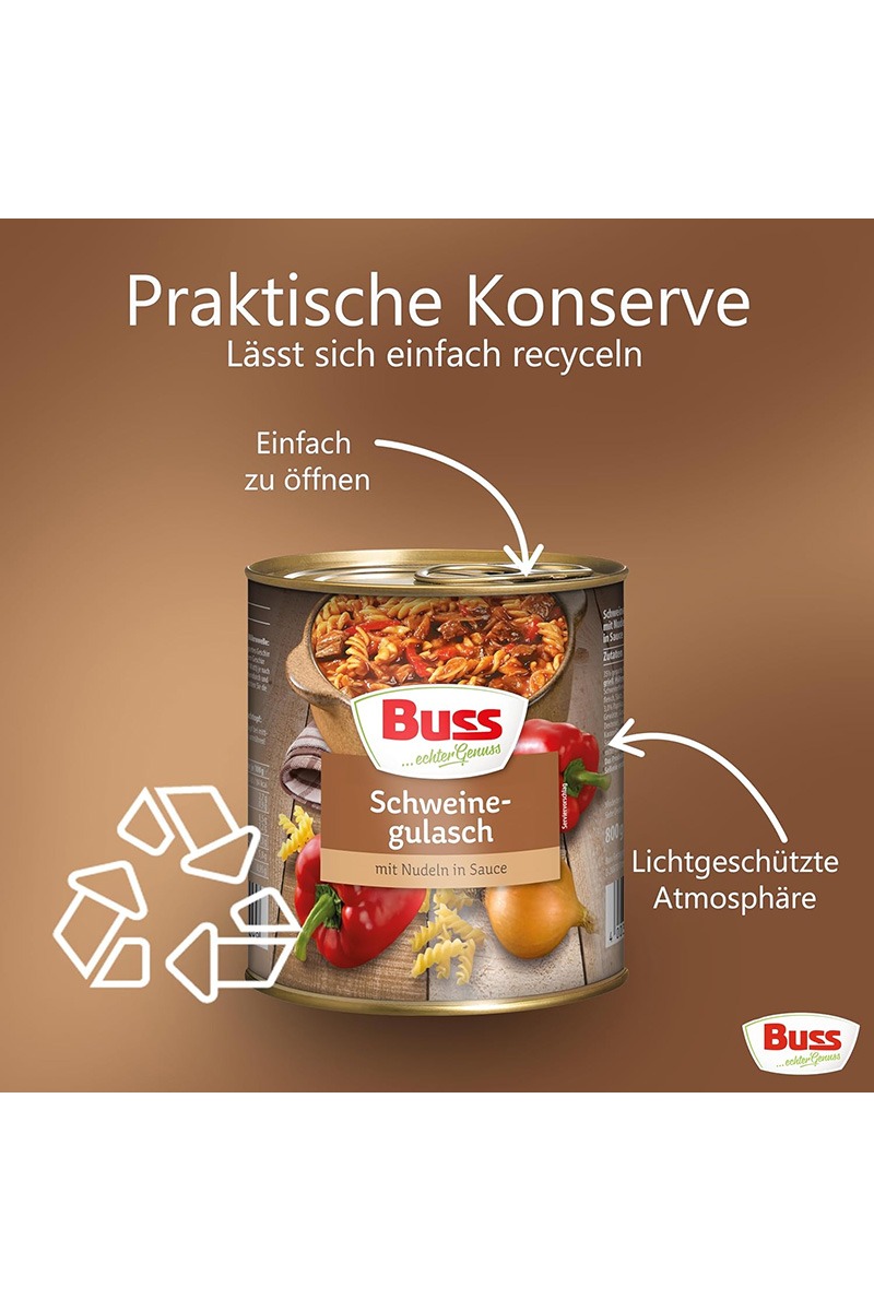 Buss Gulas de porc cu paste in sos 800g – Image 6
