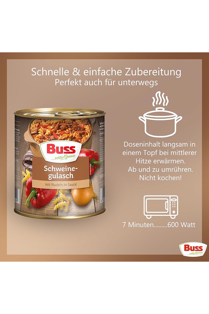 Buss Gulas de porc cu paste in sos 800g – Image 3