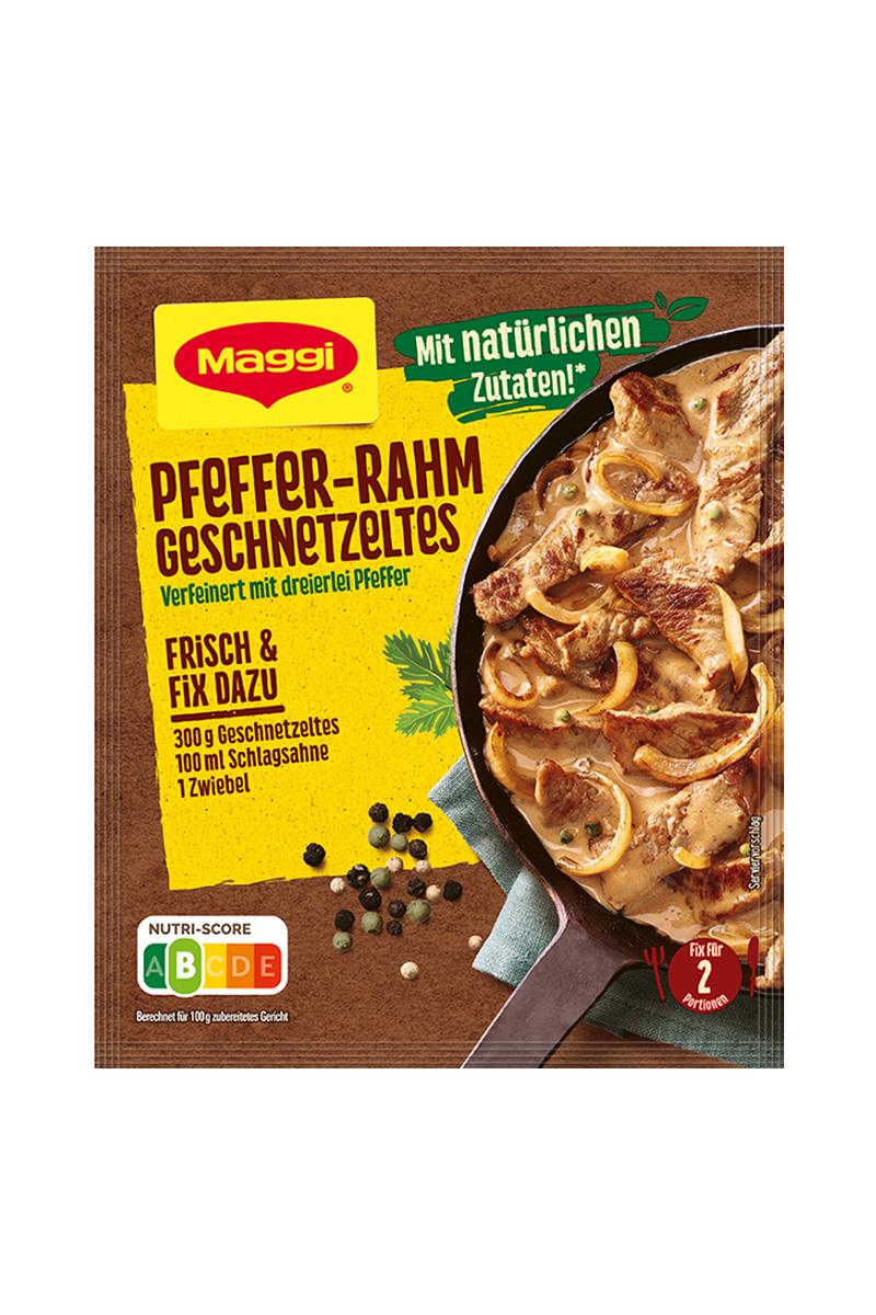 Maggi Fix pentru felii de carne in sos cremos cu trei tipuri de piper, 27 g