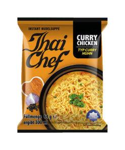 Thai Chef Instant Noodles Supa instant cu aroma de pui cu curry, 64g